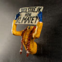 Torso of Greta_Thunberg-Skolstrejk-for-klimated in 2018. Painted Sculpture.