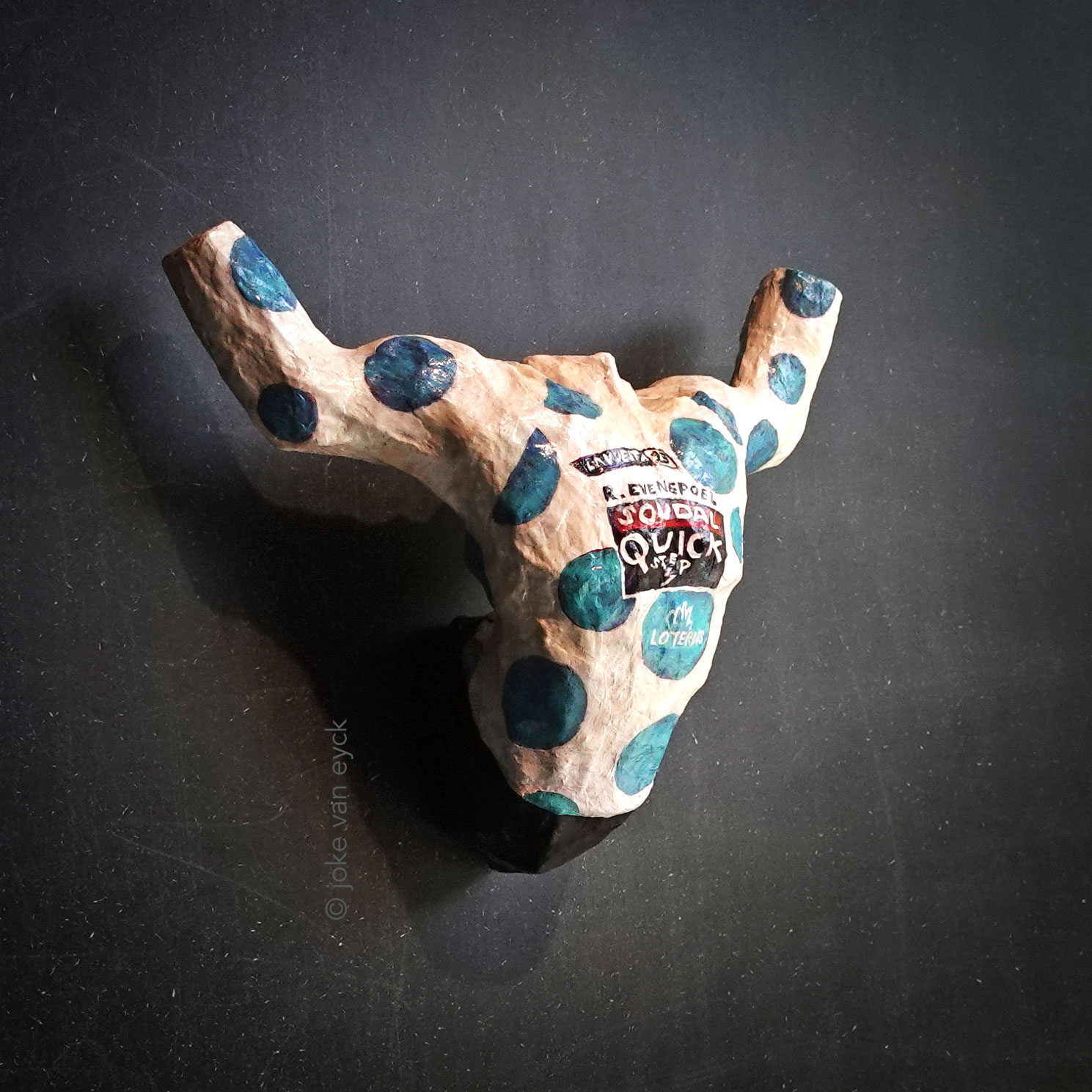 Torso of Remco Evenepoel, the king of the mountains in La Vuelta 23, in the polka dot jersey