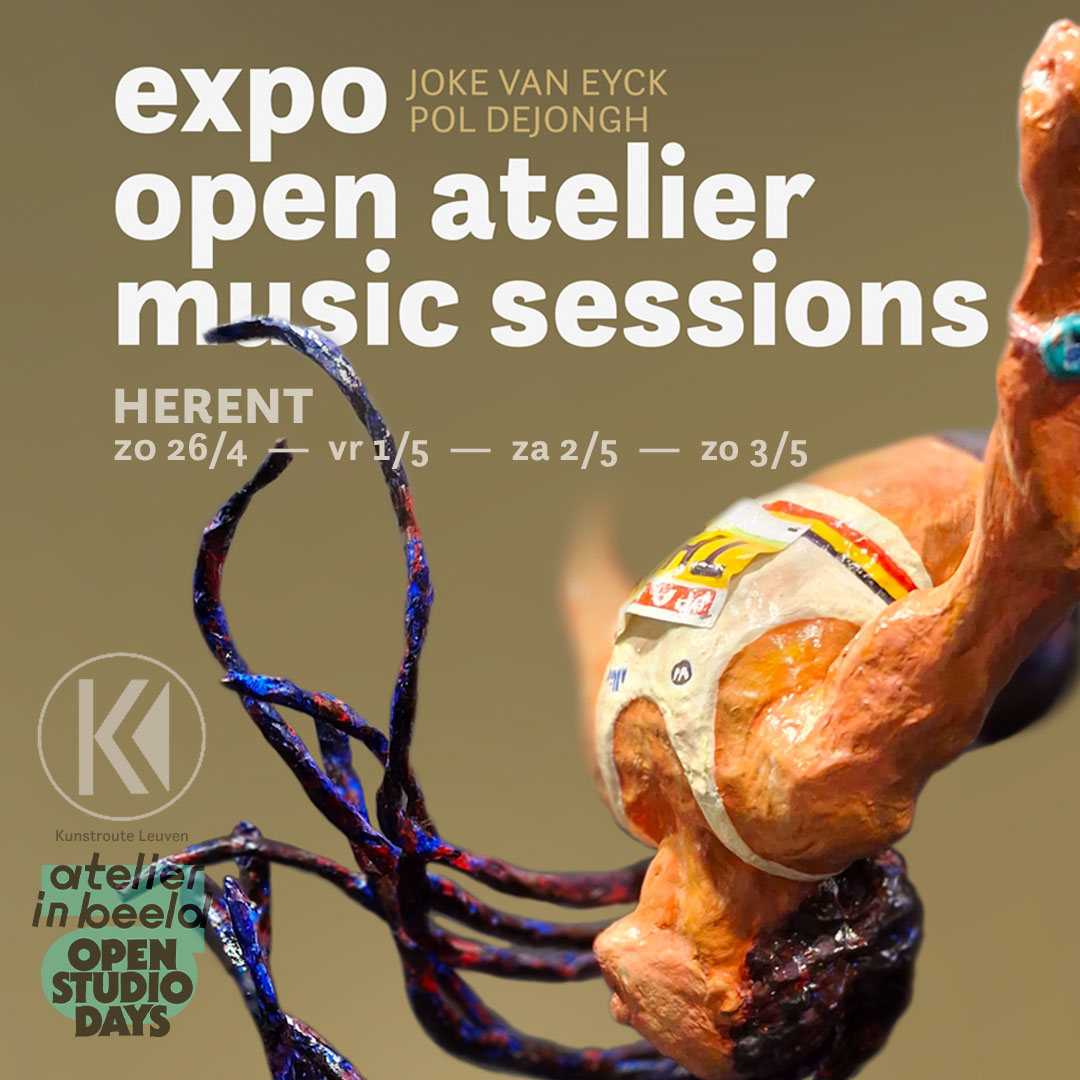uitnodiging expo/open atelier / music sessions tijdens 'Kunstroute-Leuven' en 'Atelier in Beeld'